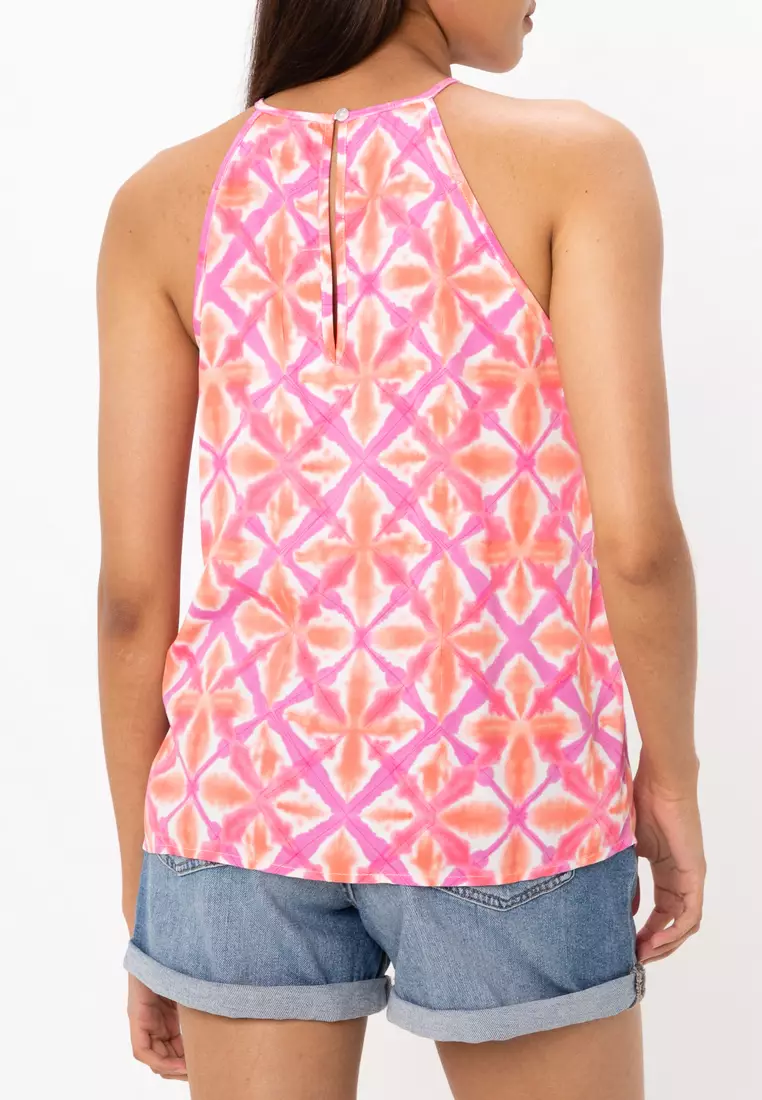 Alma Vis Sleeveless Keyhole Top