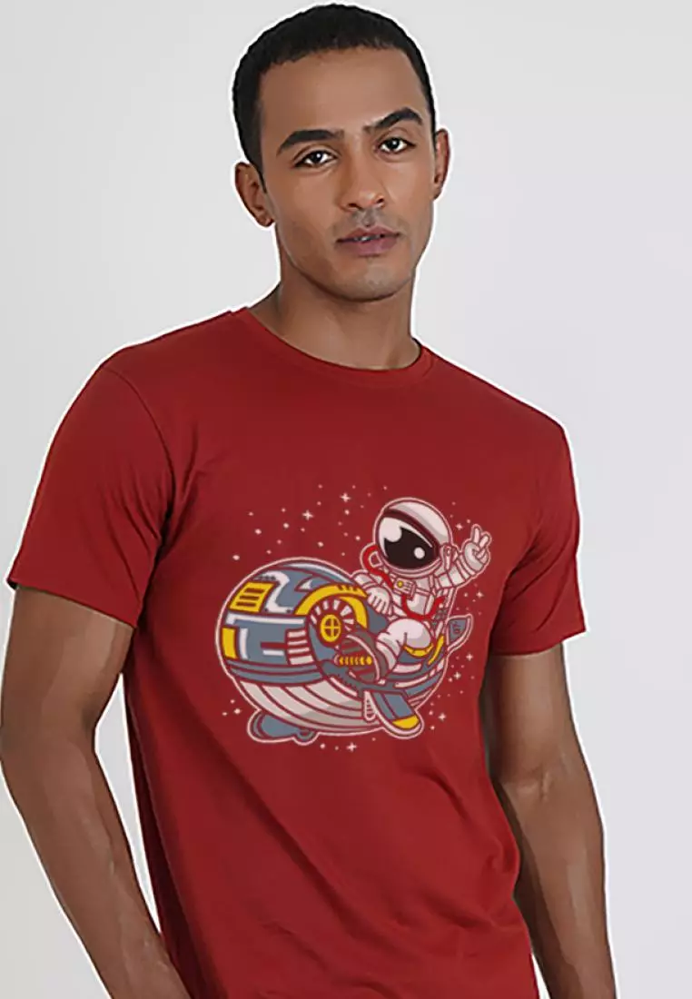 Astronaut Ocra Maroon Cotton Short Sleeve Essential T-Shirt
