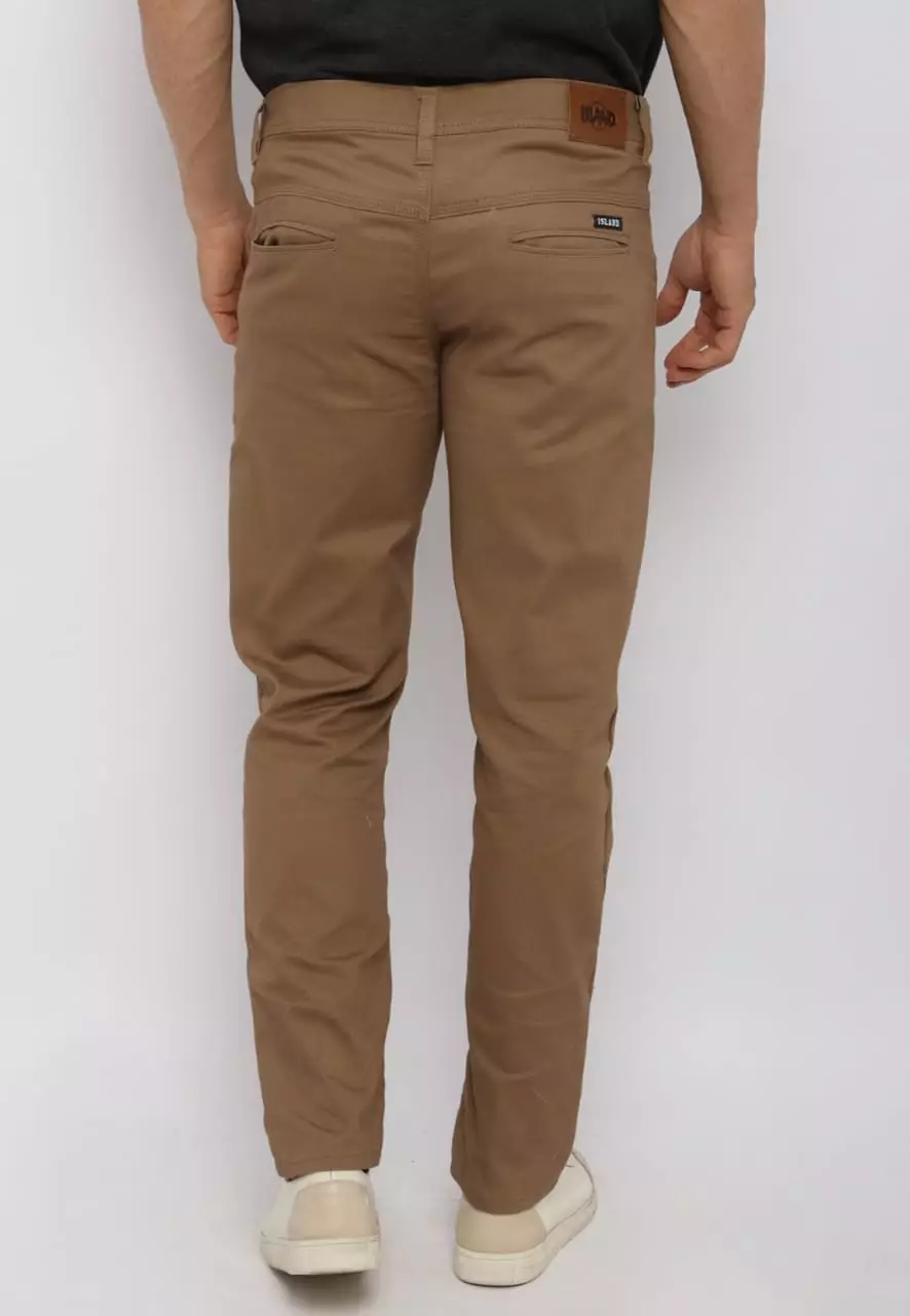 Celana Pria Panjang Chinos Coklat Slimfit