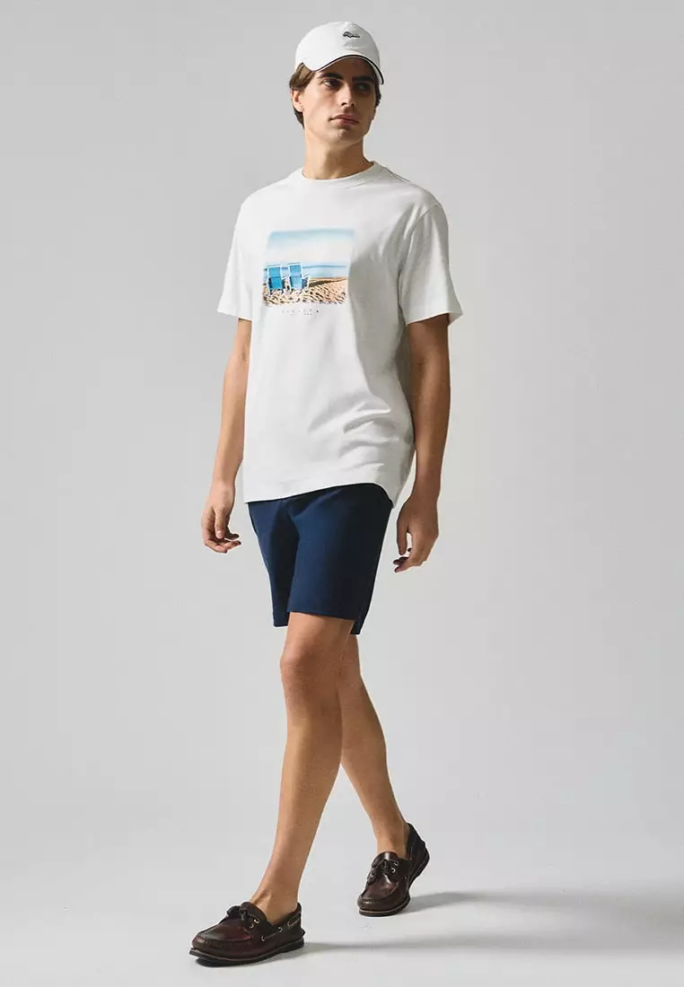 Regular Fit Beach Chair Graphic T-Shirt