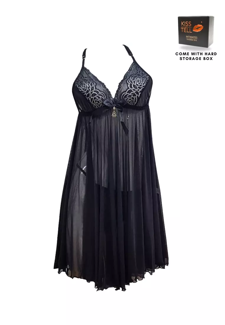 Black nighty gown store
