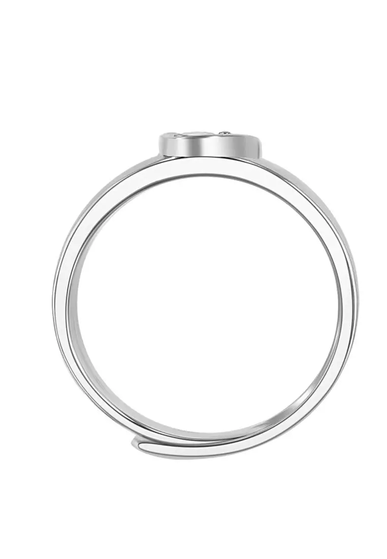 Berlian Moissanite De Giselle Couple Ring [GRA CERTIFICATE MOISSANITE DIAMOND] - Cincin 0.2ct x 2  Moissanite Diamond 925 Silver Celesta by Her Jewellery