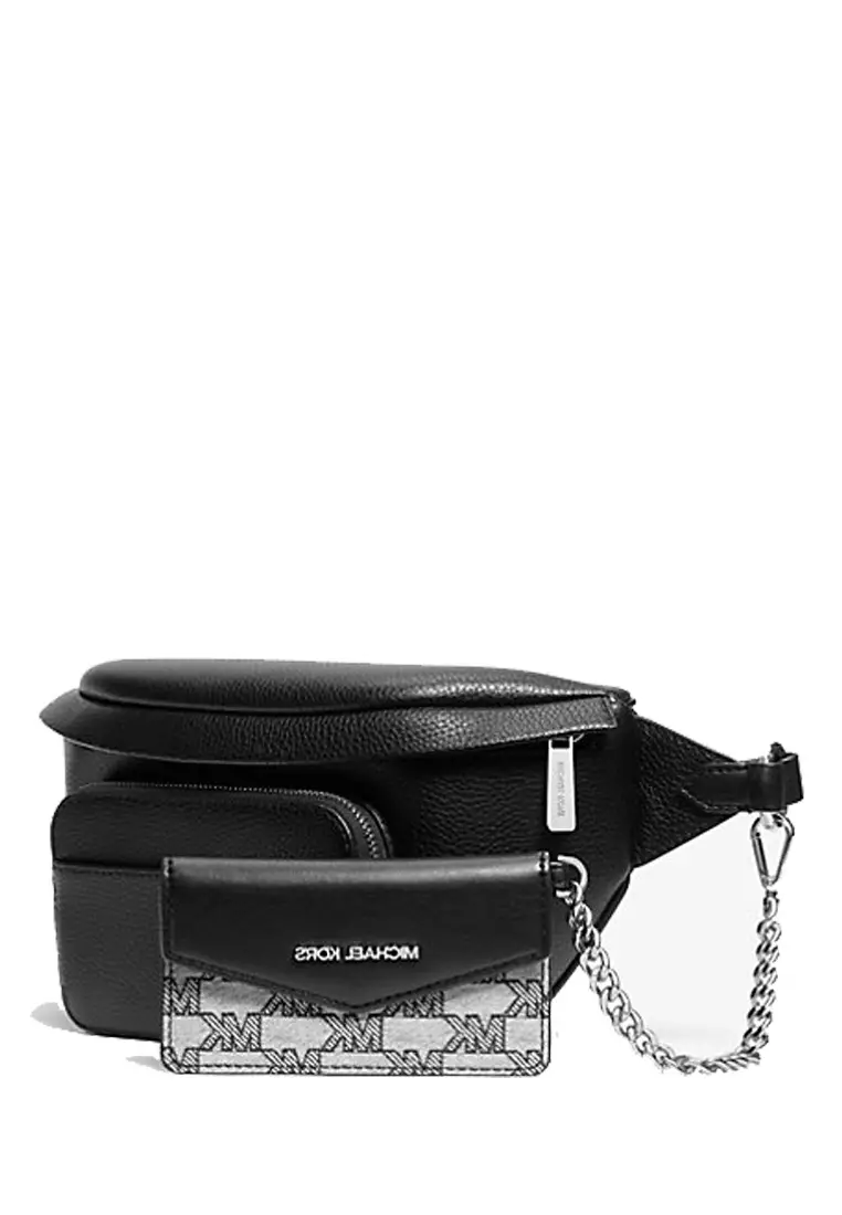 Maisie Large Pebbled Leather 2-in-1 Sling Pack - Black – leskinc