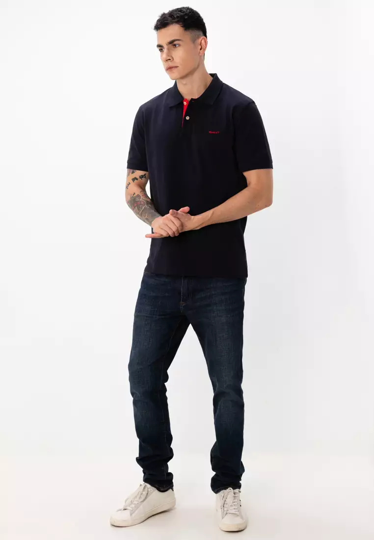 Contrast Pique Polo Shirt