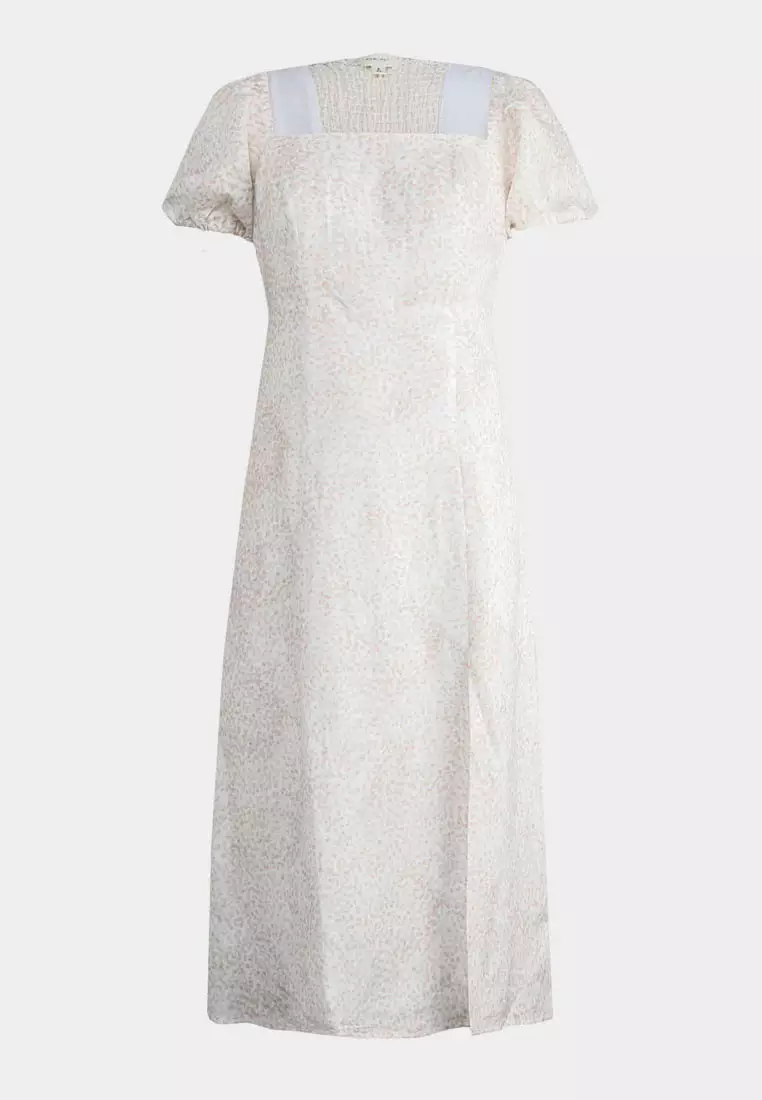 Hazy Linen Puff Sleeve Dress