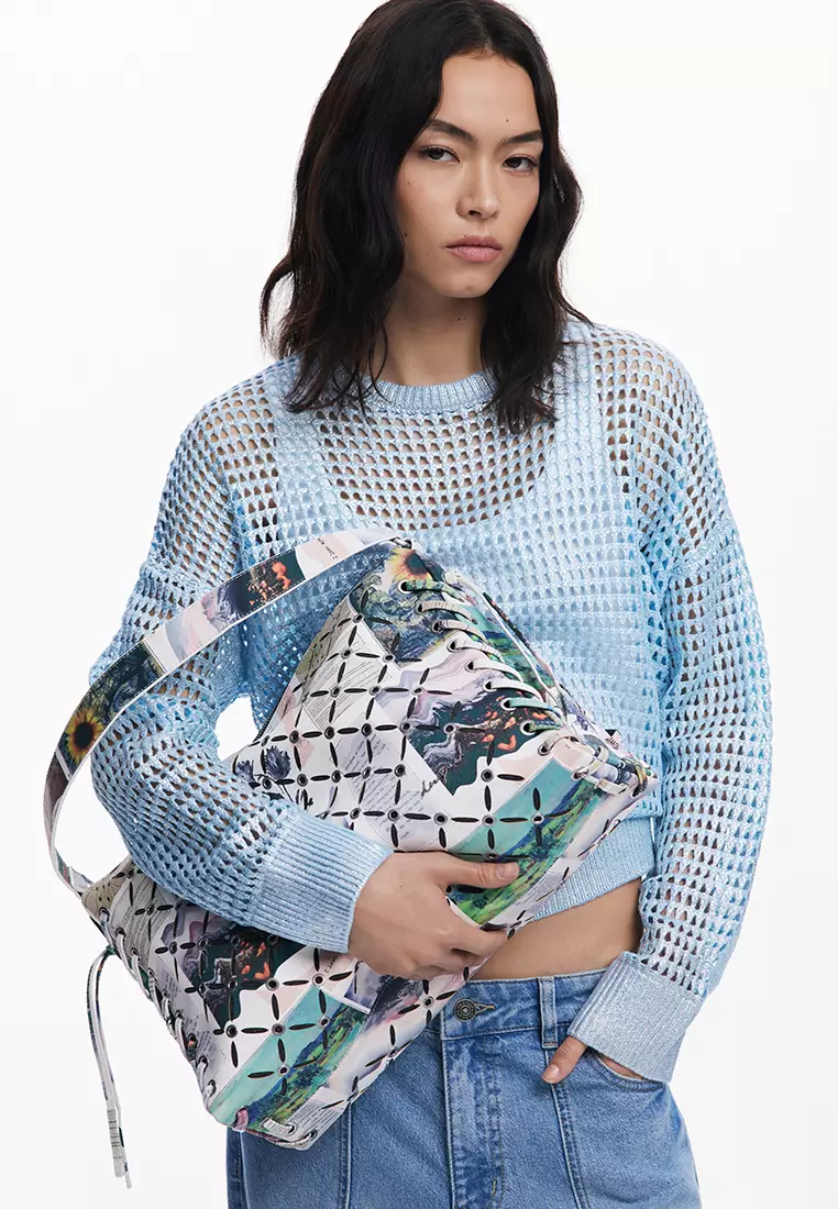 Medium Collage perforated crossbody bag