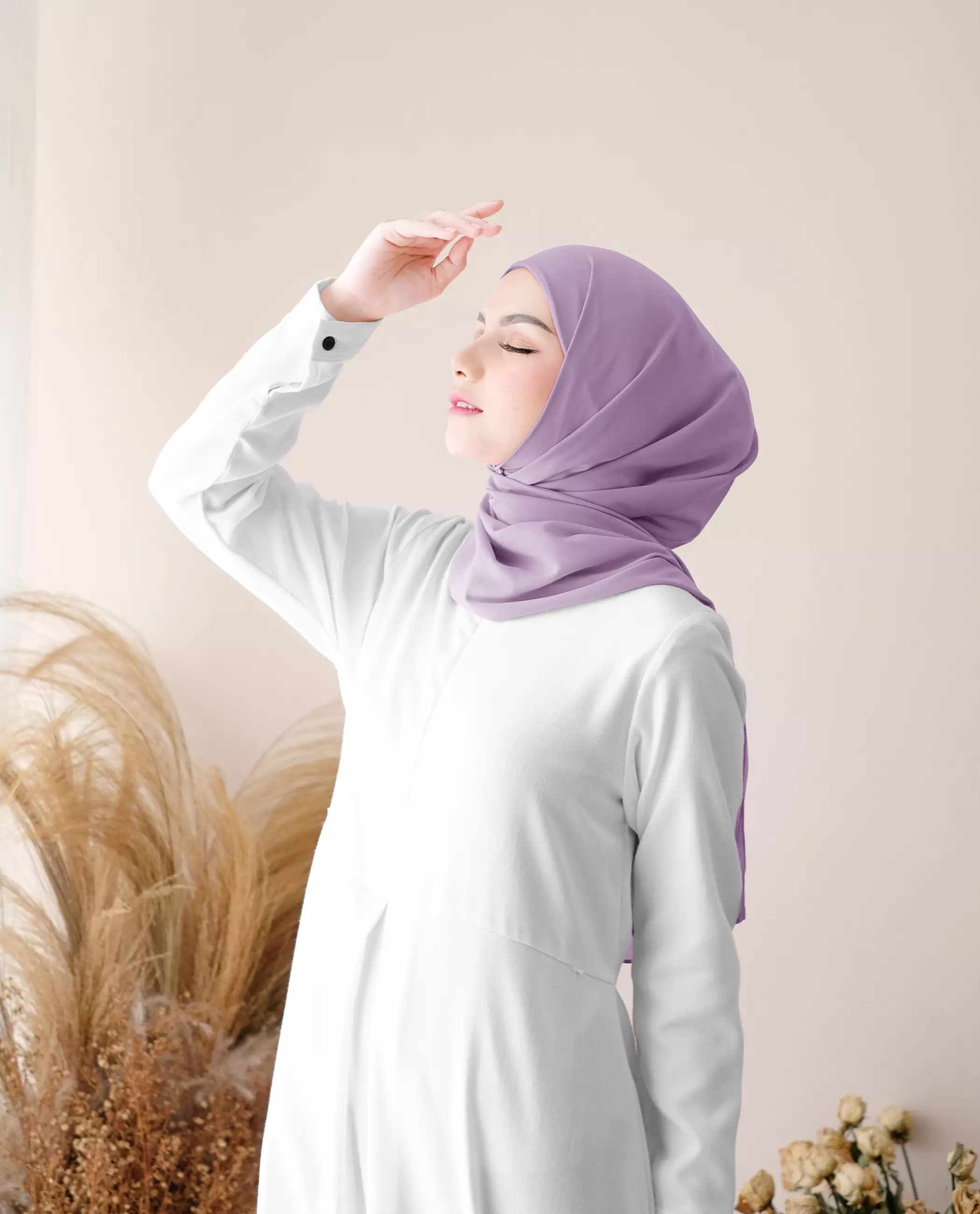 Pashmina Inner Instan 2in1 Ceruty Baby Doll - Orchid Bloom