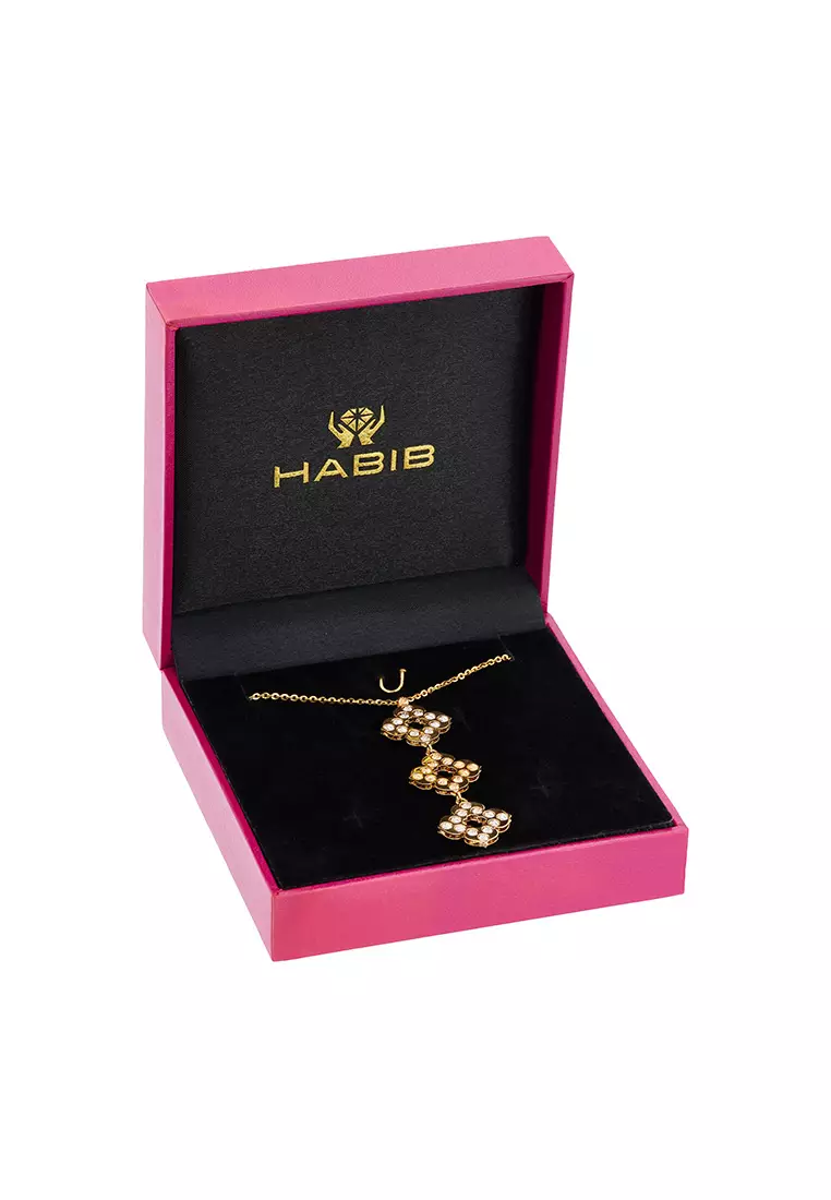 HABIB Oro Italia 916 Yellow and White Gold Necklace GC32201024(YW)-BI (22K Gold)