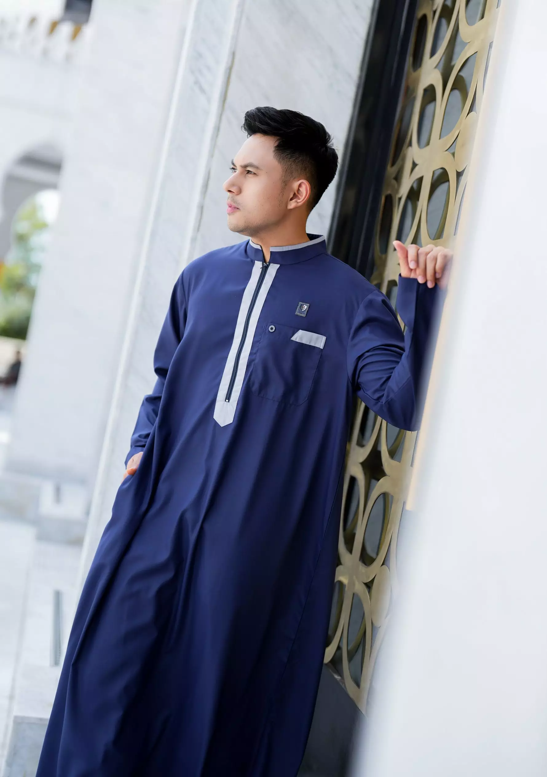 Koko Jubah Gamis Pria  Arfan Navy Regular Fit