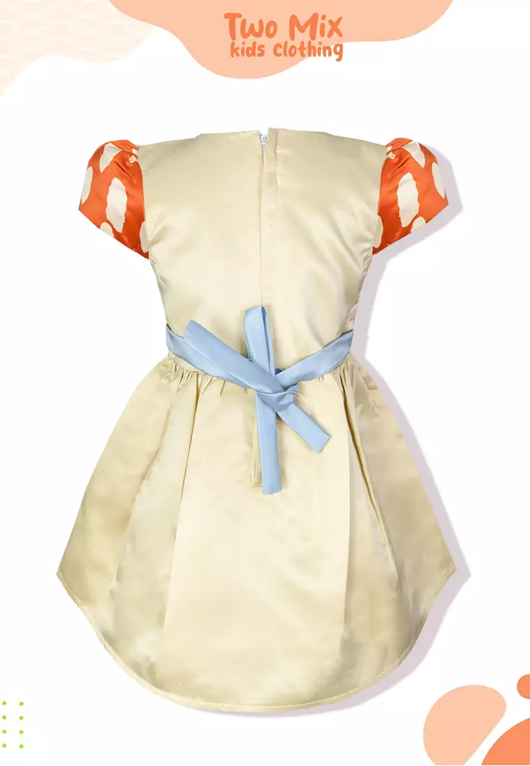 Two Mix Baju Anak Perempuan Fashion - Dress Gaun Anak Cewek 1-6 Tahun Y884 Coklat