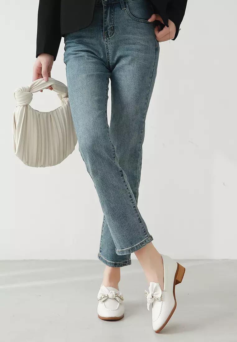 Leather Bowknot Loafers TH118-21