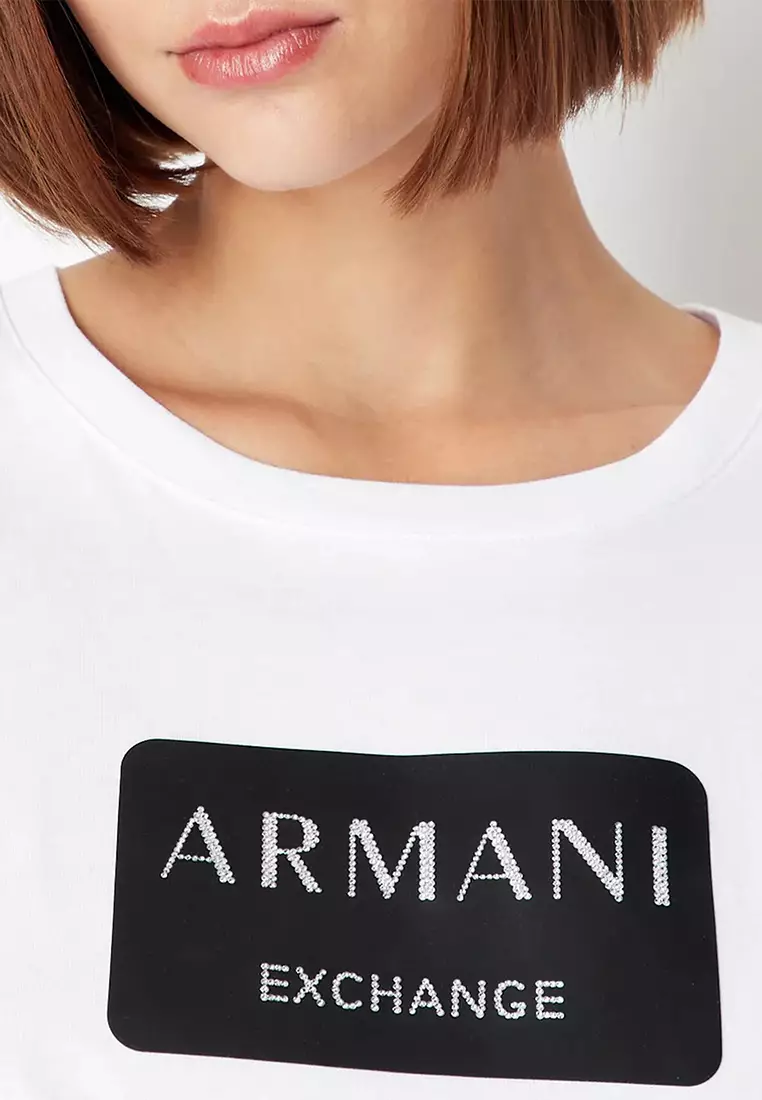 Buy Armani Exchange Boyfriend First Jersey Cotton Crew Neck Logo T