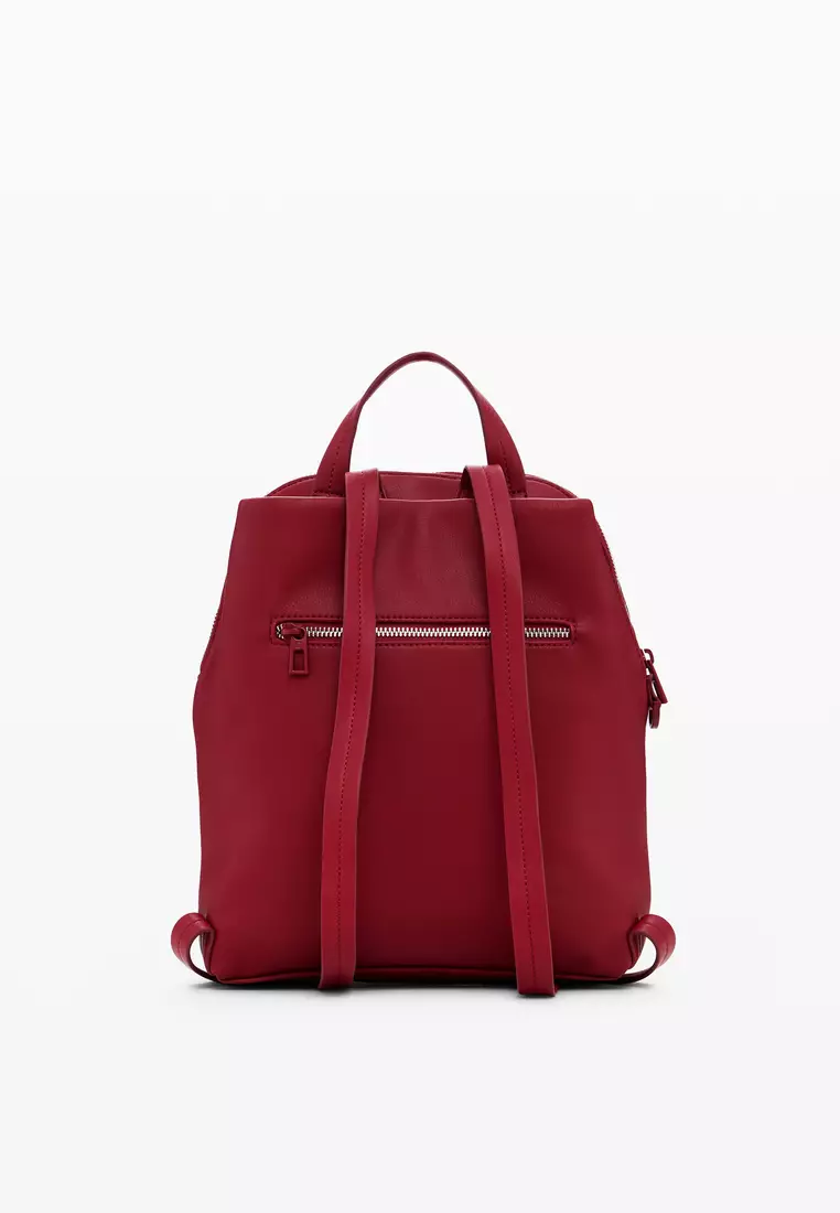 Quilted faux leather backpack S