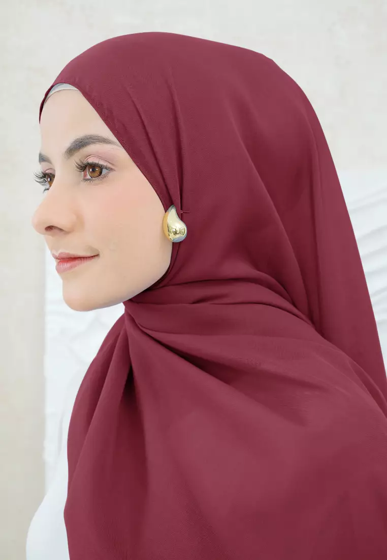 Hijab Shawl Premium Pashmina Voal - Wine Red