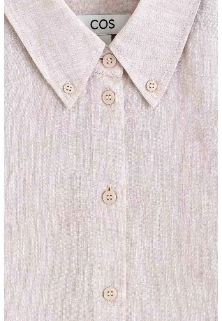 CURVED-HEM LINEN SHIRT