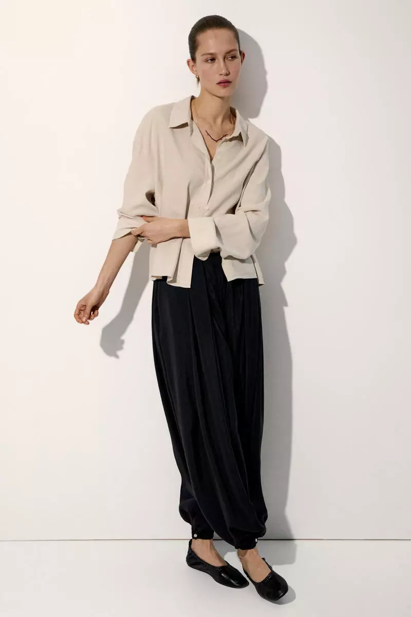 Linen-blend shirt