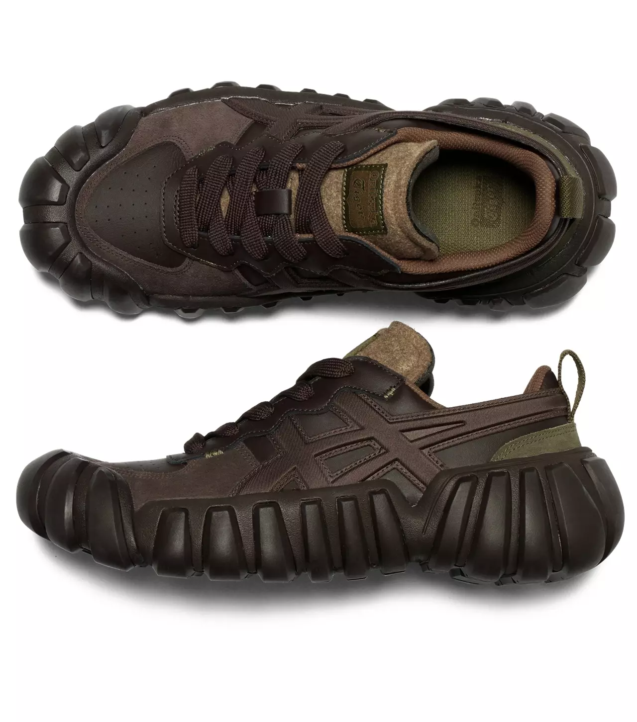 新品　Onitsuka Tiger DENTIGRE LS brown DENTIGRE LS LICORICE BROWN/LICORICE BROWN 立体的なオニツカ