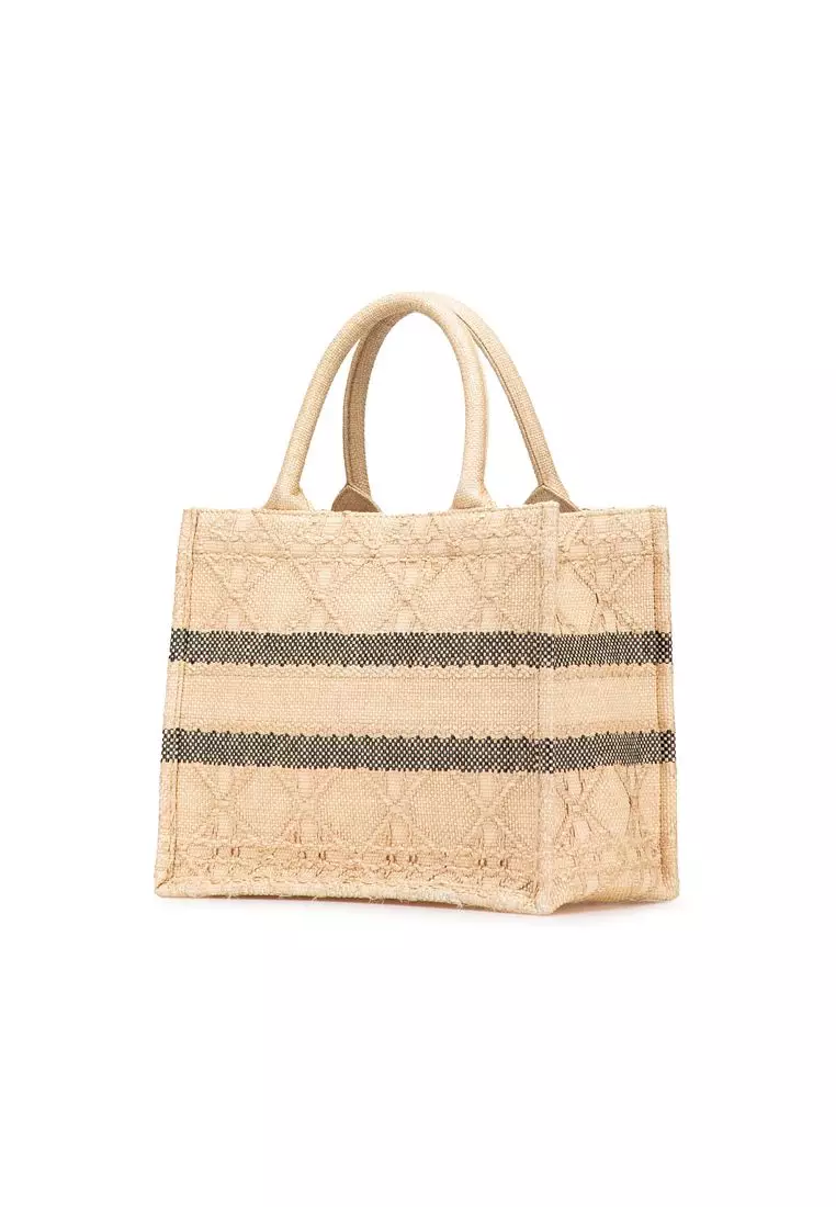 Buy Dior Pre-Loved Dior Small Raffia Cannage Book Tote Online | ZALORA ...