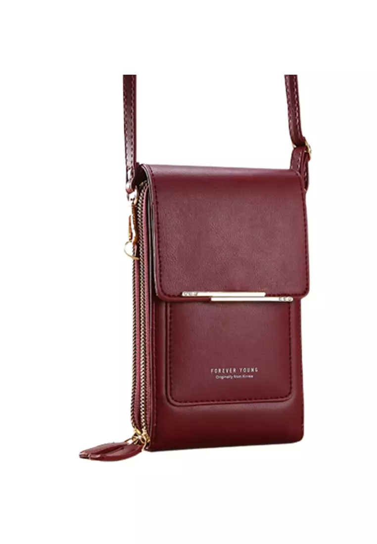 Touch Phone Bag Solid Color PU Leather Women Crossbody Bag Single Shoulder Bag Mini Bags For Women