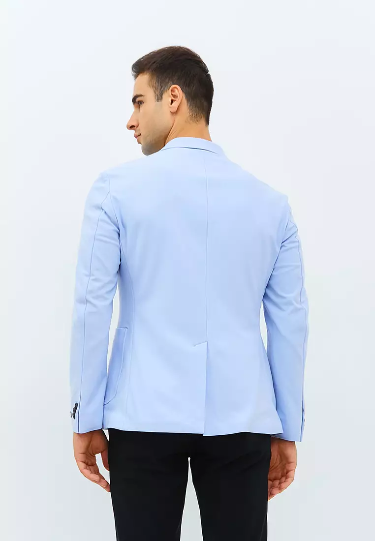 Jobb Edmond-T2 Blazer Pria Slim Fit Light Blue