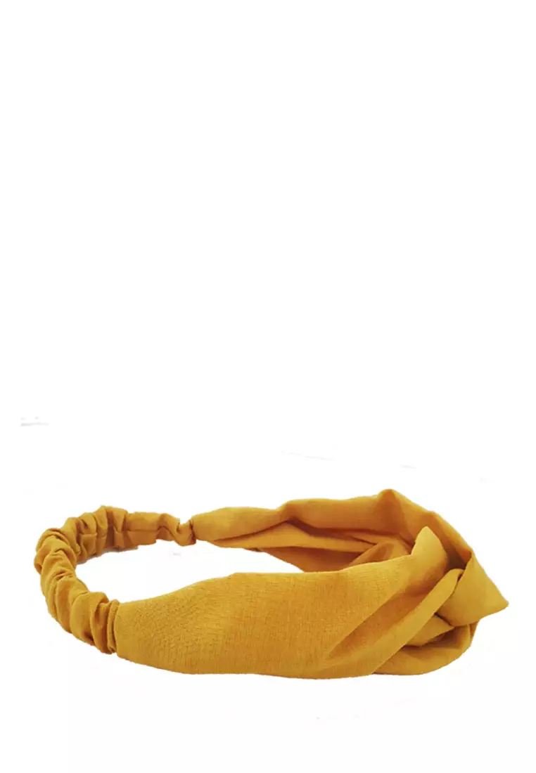 Twisted Headband Plain Mustard Yellow