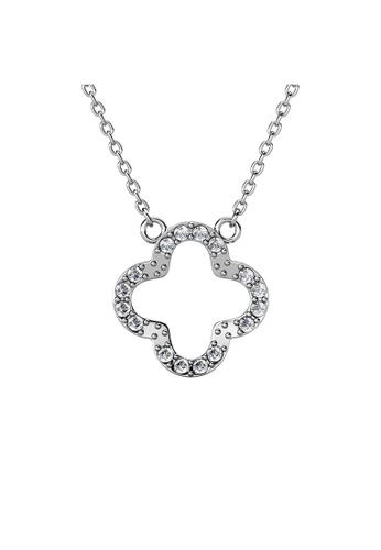 Her Jewellery Trefle Pendant (White Gold) - Made with premium grade crystals from Austria 68BBFACE5CEEC7GS_1