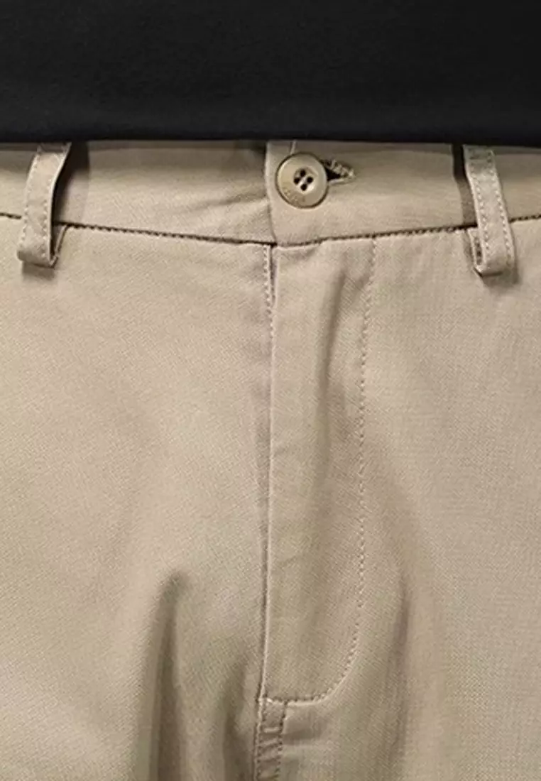 型男修身斜布褲