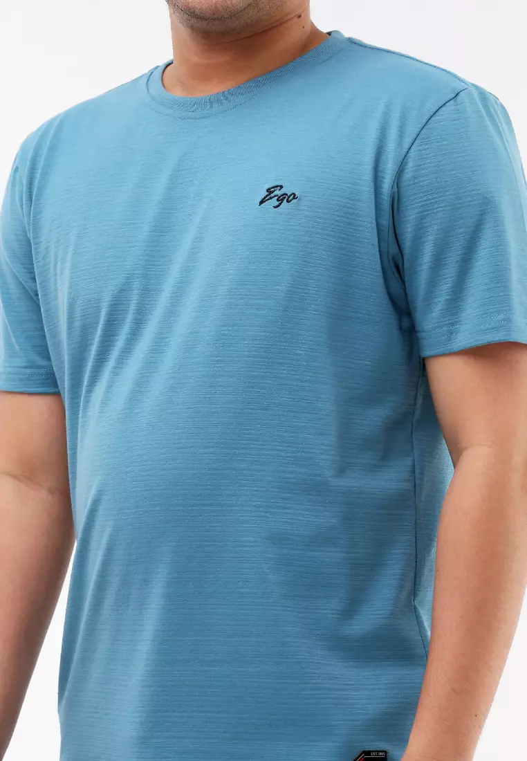 Round Neck Streaky Short Sleeves