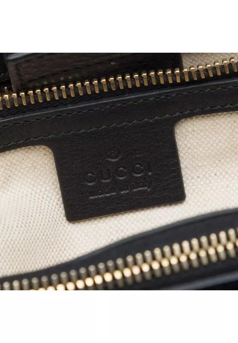 Pre-Loved Gucci Medium Canvas Flora Knight Bamboo Shopper Satchel