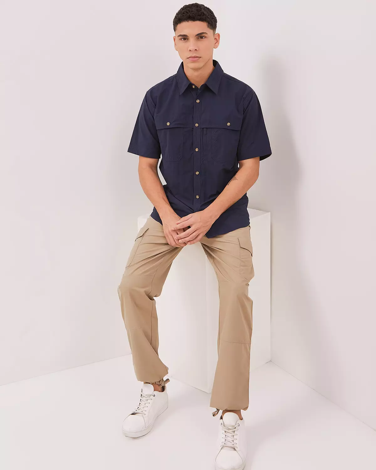 NAVY SHORT SLEEVE SHIRT FOR MEN