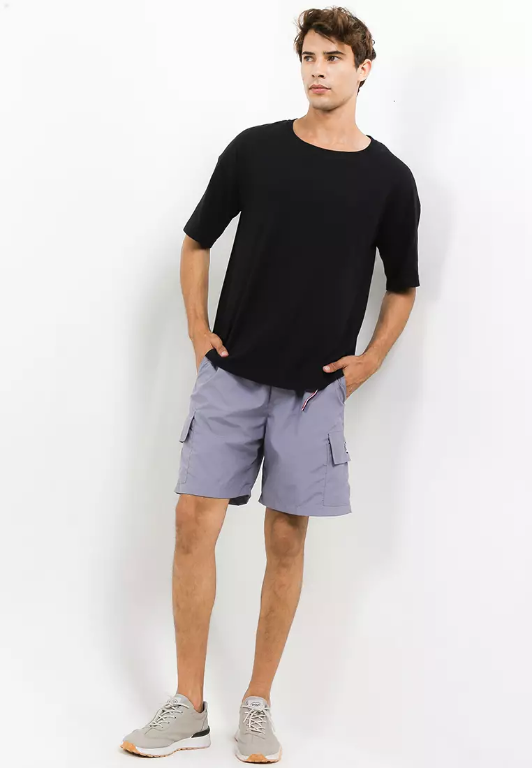 GRAHANGGRA Celana Boardshort Cargo Pants Polyester + Key Chain - Misty Grey