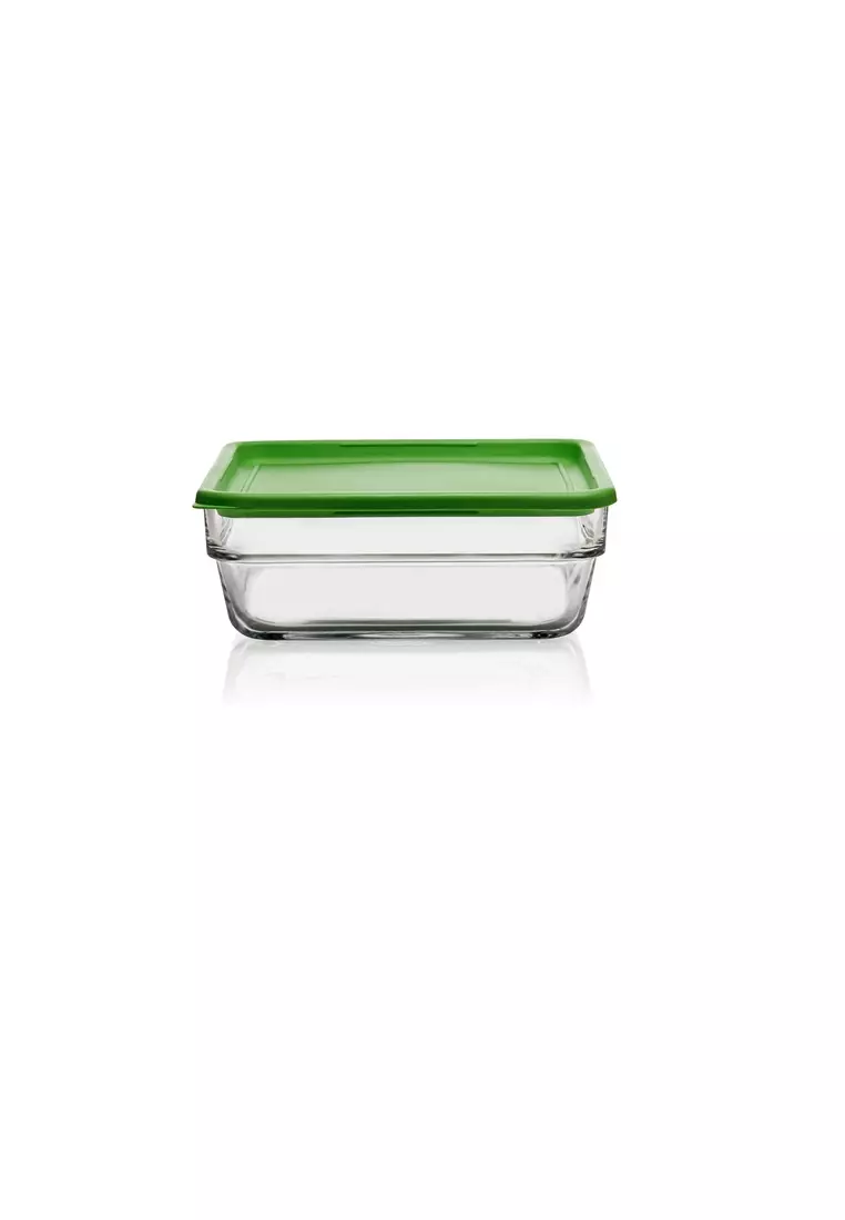 LIBBEY STACK IT GLASS FOOD STORAGE CONTAINER & 10-INCH GLASS SALAD