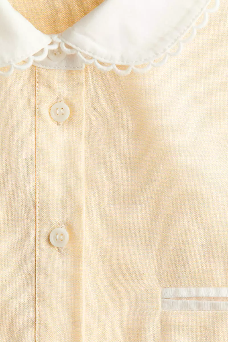 Puff-sleeved shirt dress