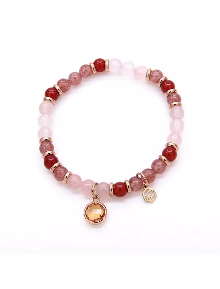 Gold bracelet clearance with red roses