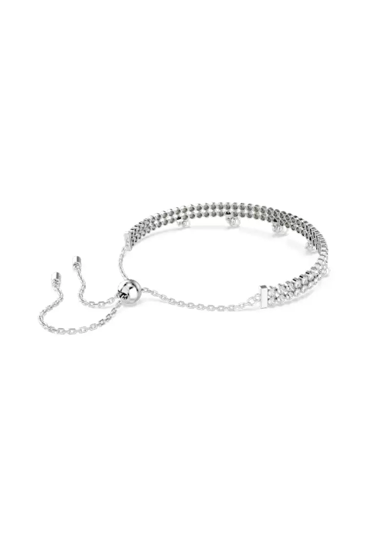 Ariana Grande X Swarovski Bracelet, Crystal Pearl, Round Cut, White, Rhodium Plated