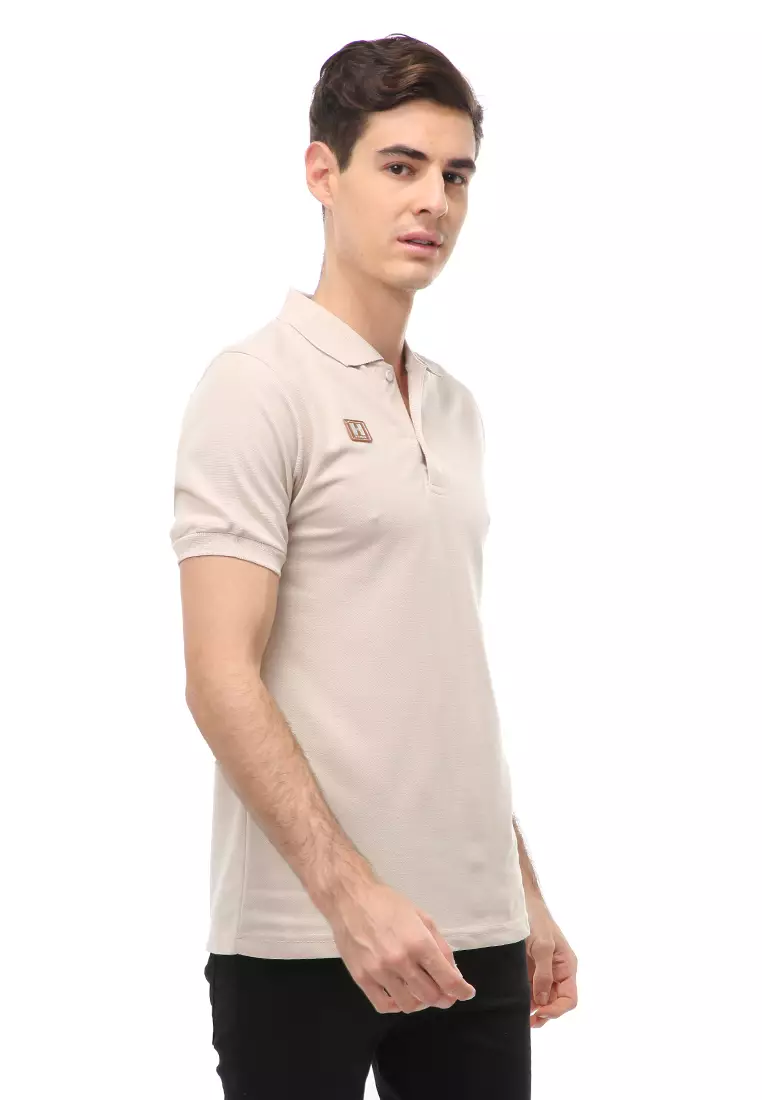 Jack Atasan Formal Pria T-Shirt Kaos Polo Polos Lengan Pendek Material Cotton ORIGINAL - Light Brown