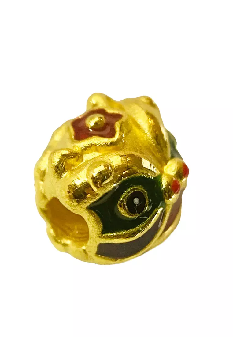 LITZ 999 (24K) Gold Lion Dance Charm 醒狮 EPC1049 (0.52g+/-)