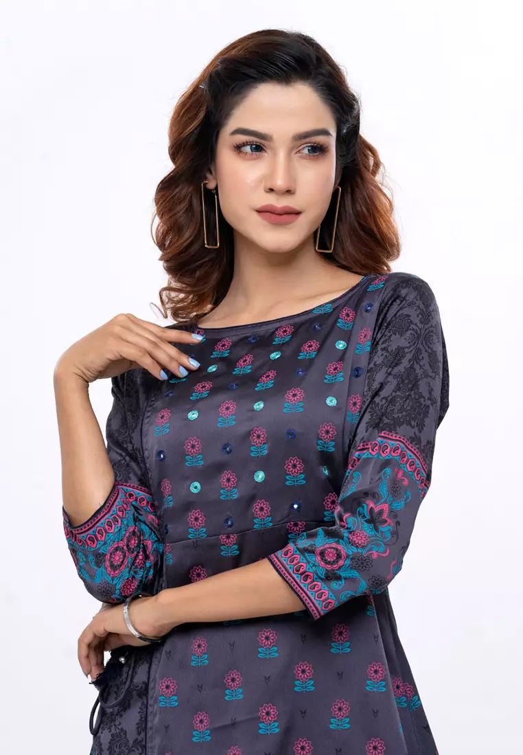 Le Reve 蓝色手工制作裹身式束腰外衣