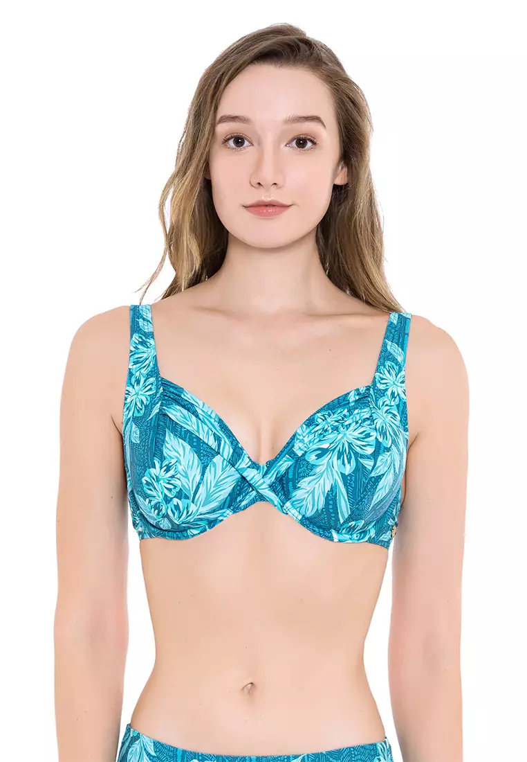 South Pacific Hibiscus D Cup Bikini Top
