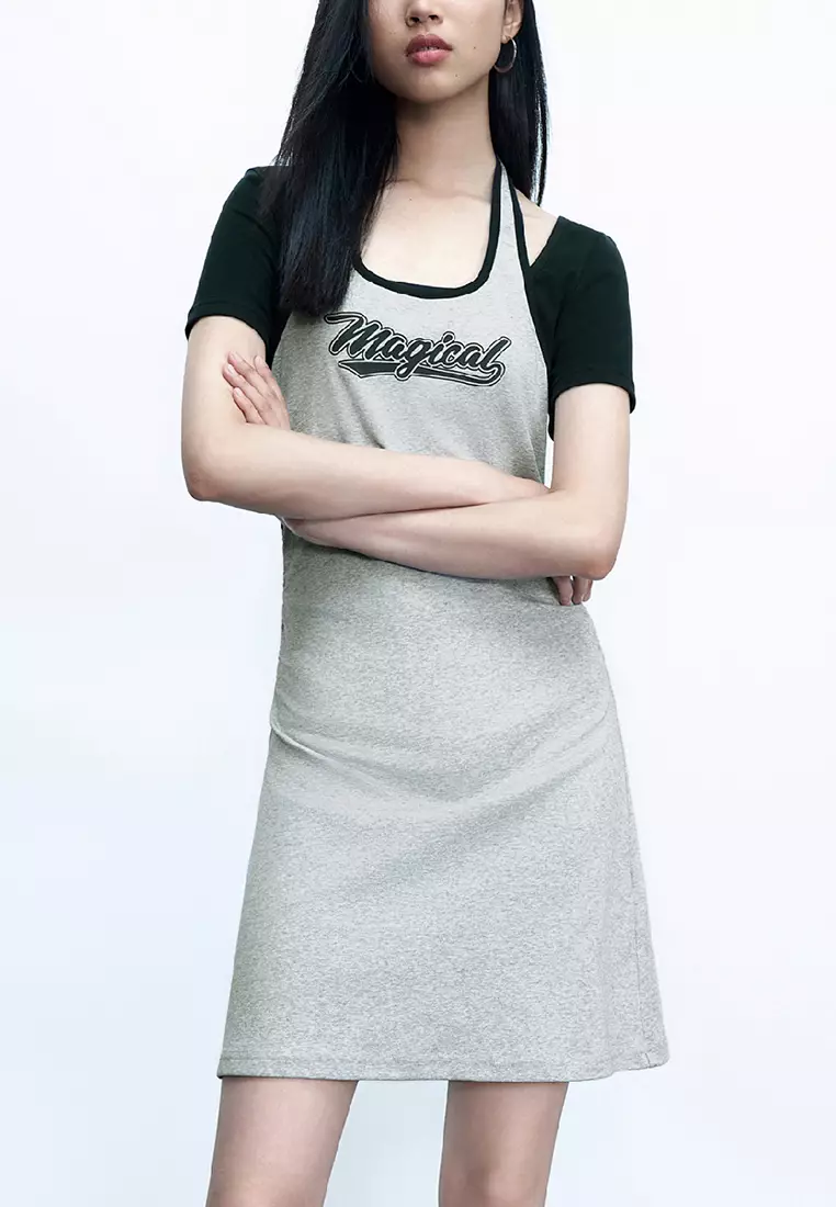 Letter Printed Skinny Dress