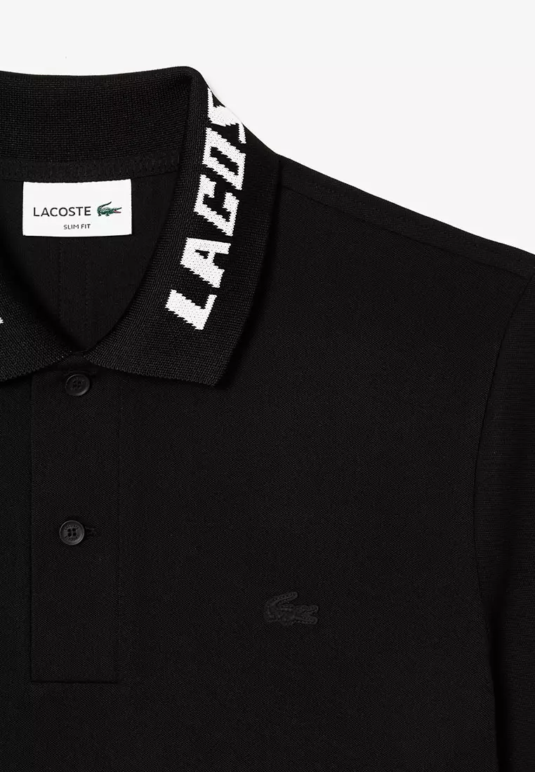 Buy Lacoste Ultralight Piqué Jacquard Collar Polo Shirt Online | ZALORA ...
