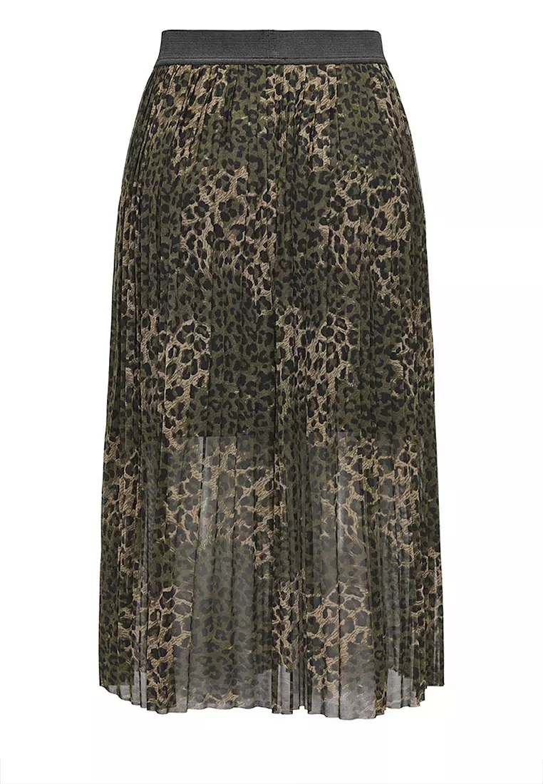 Pleat Mesh Jersey Skirt