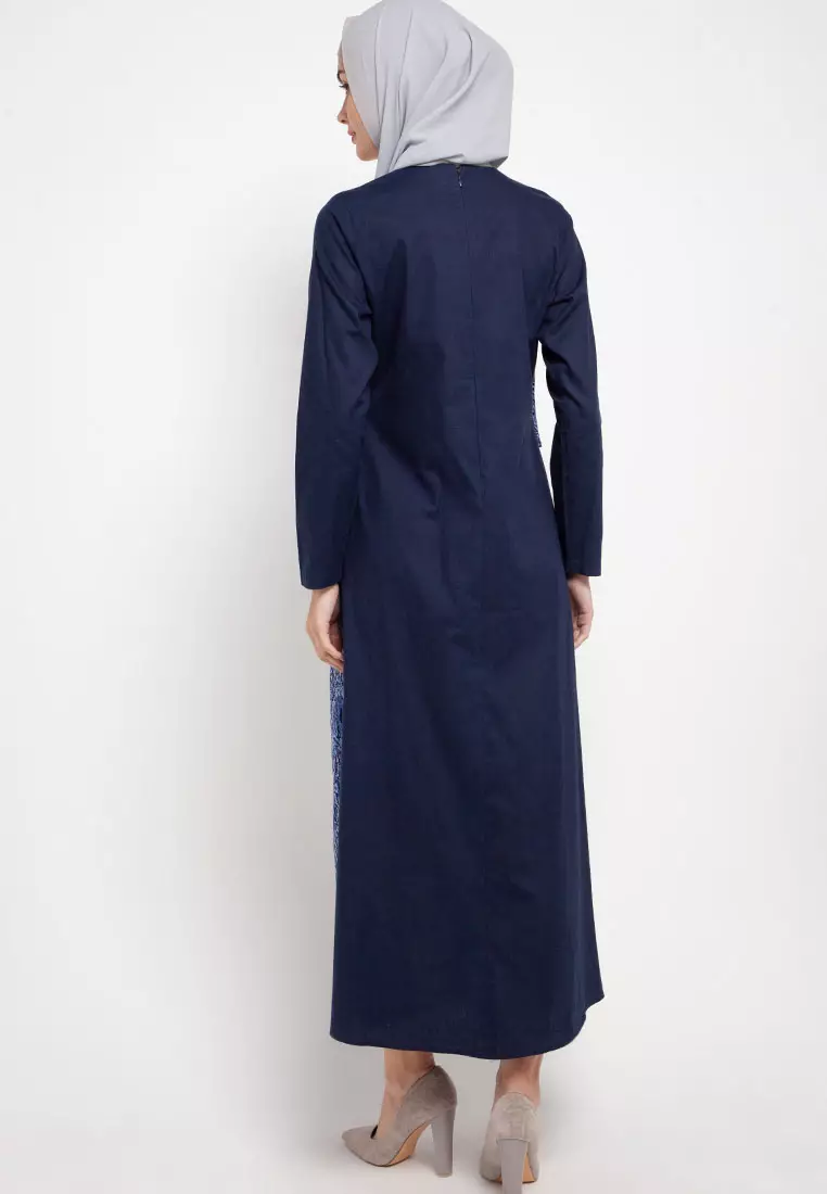 Kim Maxi Dress In Navy Print