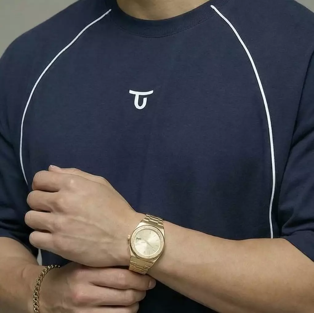 THIRDDAY Kaos Oversize Gym Piped Tracktop Cotton Hybrid 240gsm navy MTZ09