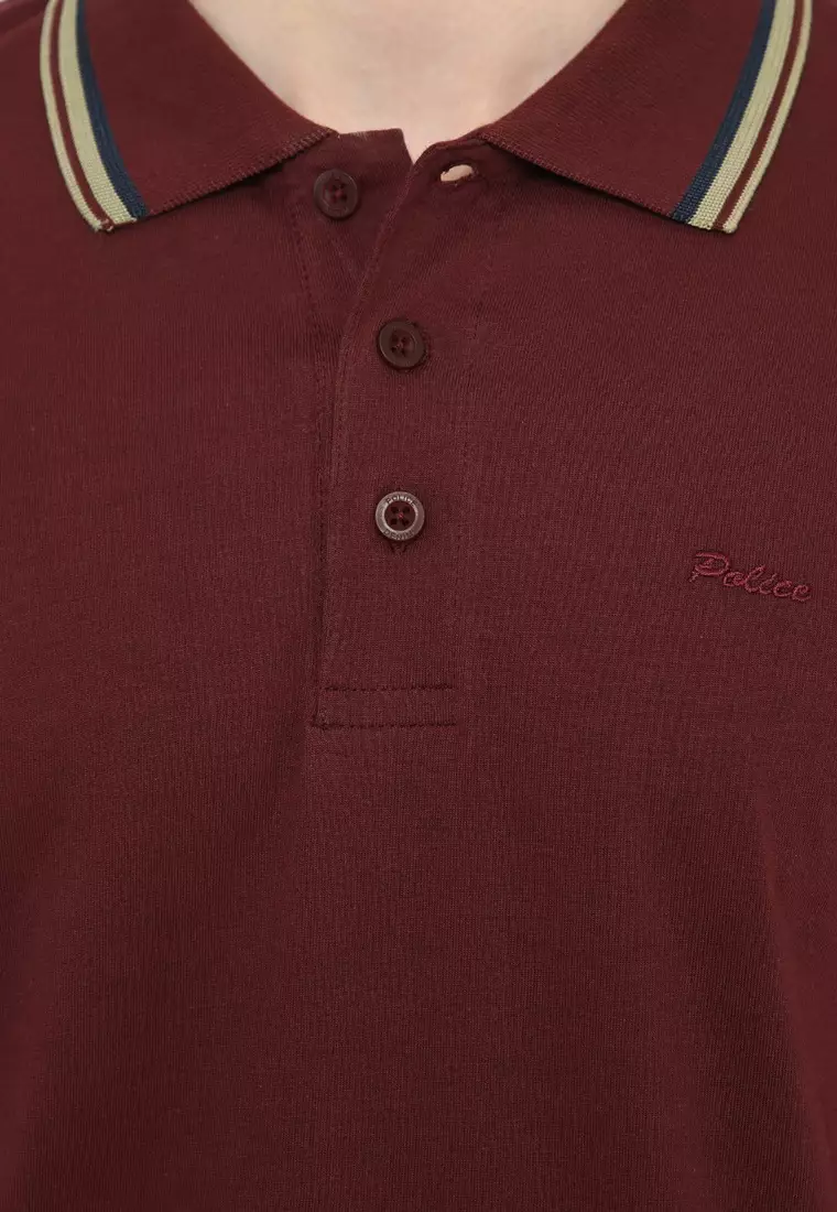 POLICE Polo Shirt Krah Stripes Pria 207200221