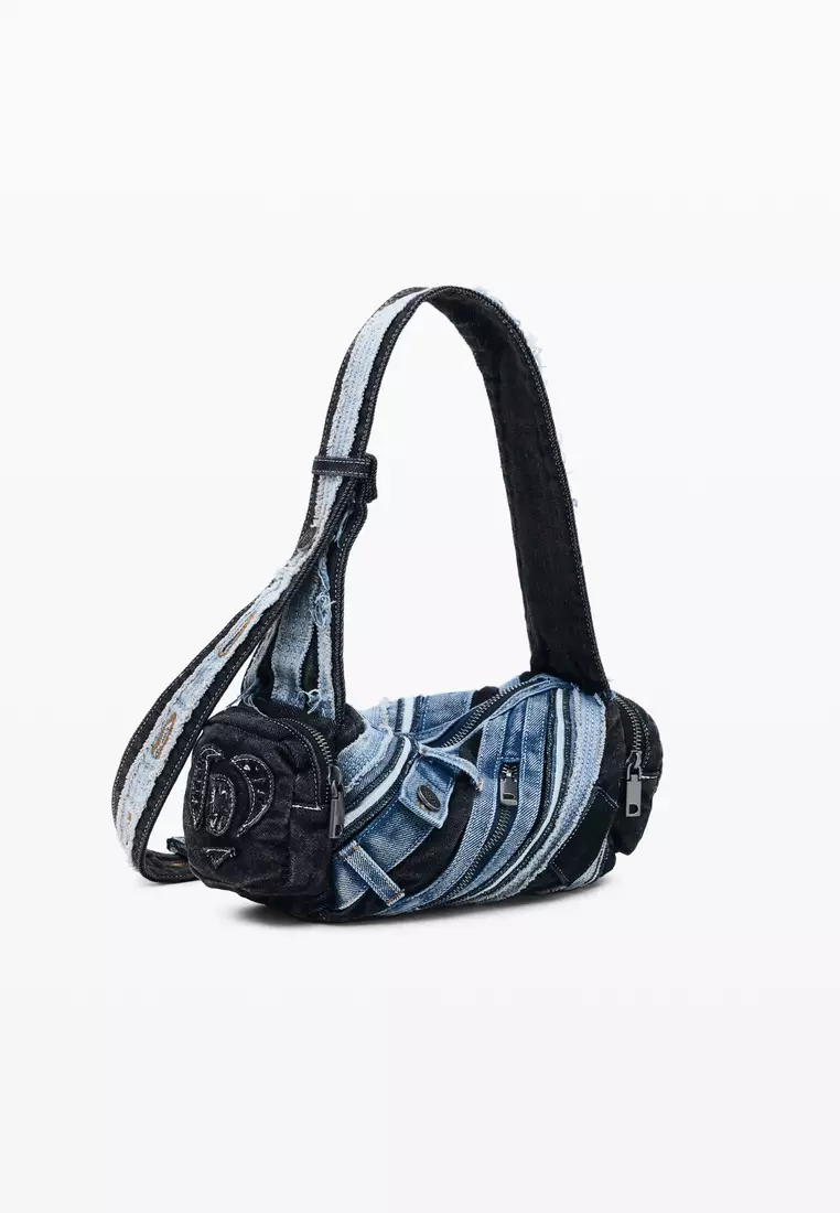 Medium denim patch bag