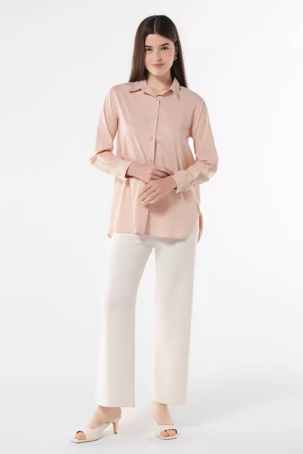 MINIMAL - Alissa - Kemeja Basic Regular Fit - Pink Colour Pink
