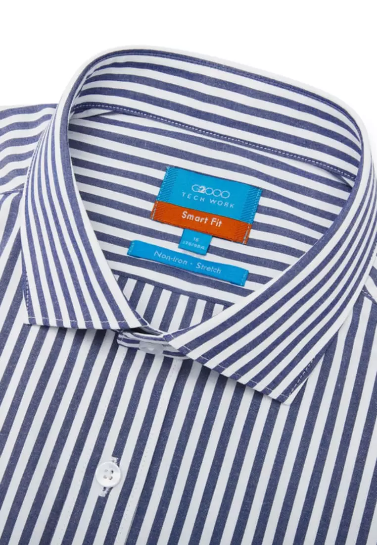 Buy G2000 Non-Iron Easy Care Smart Fit Stripe Short Sleeve Shirt