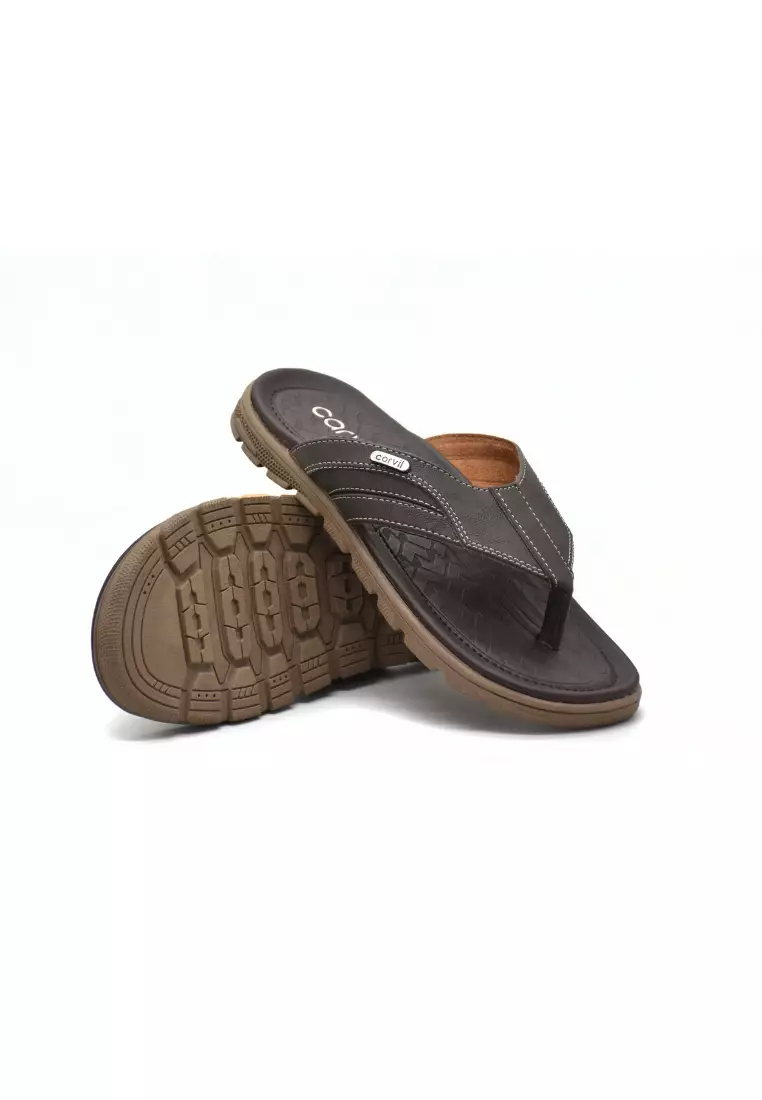 Carvil Sandal Pria Thomhaye-01 M Dark Brown