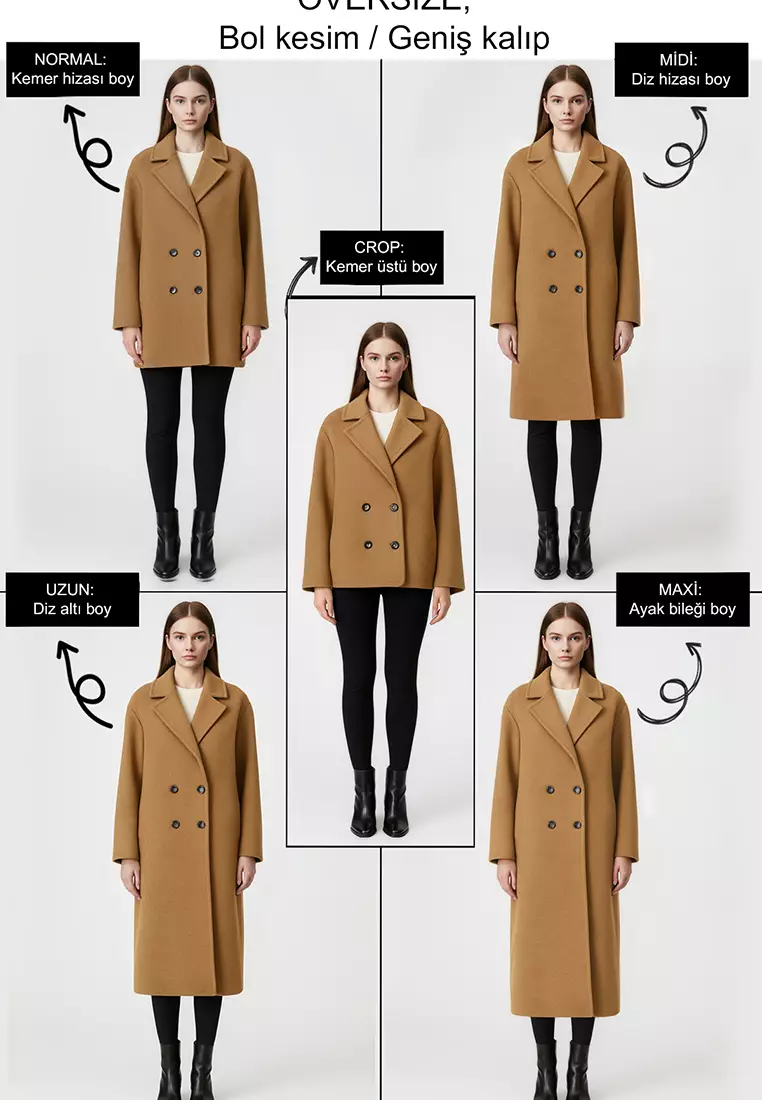 Black Fur Mono Closure Oversize Midi Coat Twoaw26Kb6